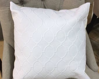 White pillow cover, White pillow, White pillow cushion, White Trellis pillow, White Decorative pillow, White throw pillow, Nursery decor