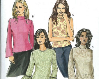 Butterick 4922 Misses/Miss Petite Top Pattern, Neck & Sleeve Variations, Size 6-12, UNCUT