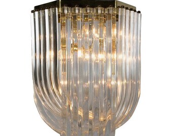 A Vintage Ribbon Lucite Chandelier FREE SHIPPING