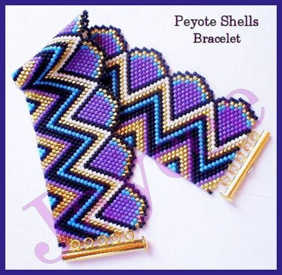 Bead Pattern Peyote shells bracelet Brick stitch