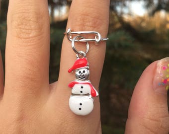 CHRISTMAS SNOWMAN RING, Christmas ring, snowman ring, Christmas jewelry, snowman, Christmas, holiday ring, holiday,