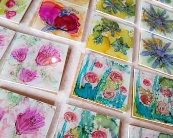 Hand Painted Glass Coasters - custom orders.