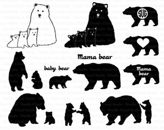 Mama bear clipart | Etsy