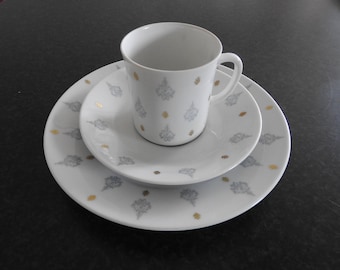 Upsala Ekeby Karlskrona, coffee cup, saucer and small plate/mid century modern
