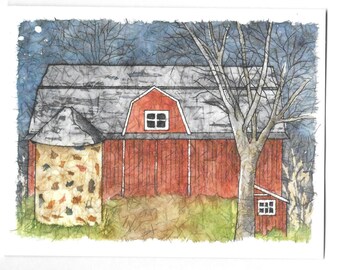 Notecards, Barn Set Batik Prints