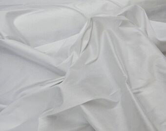 55" Wide - WHITE Premium Faux Silk Fabric - Shantung Dupioni Faux Silk Fabric - By the Yard