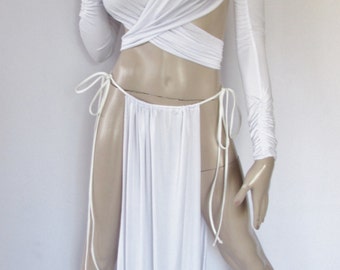 Gorean Slave Role Play Costume-White_ All year-For your Kajira fingerless gloves- ZanzaDesigns