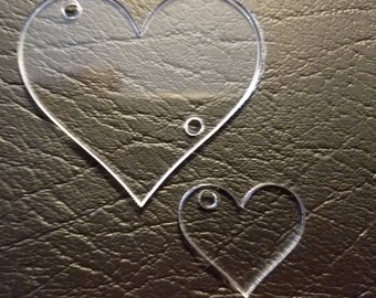 20 Clear Acrylic Heart Shapes Acrylic Shapes low prices Plexiglass Shapes 2" tall