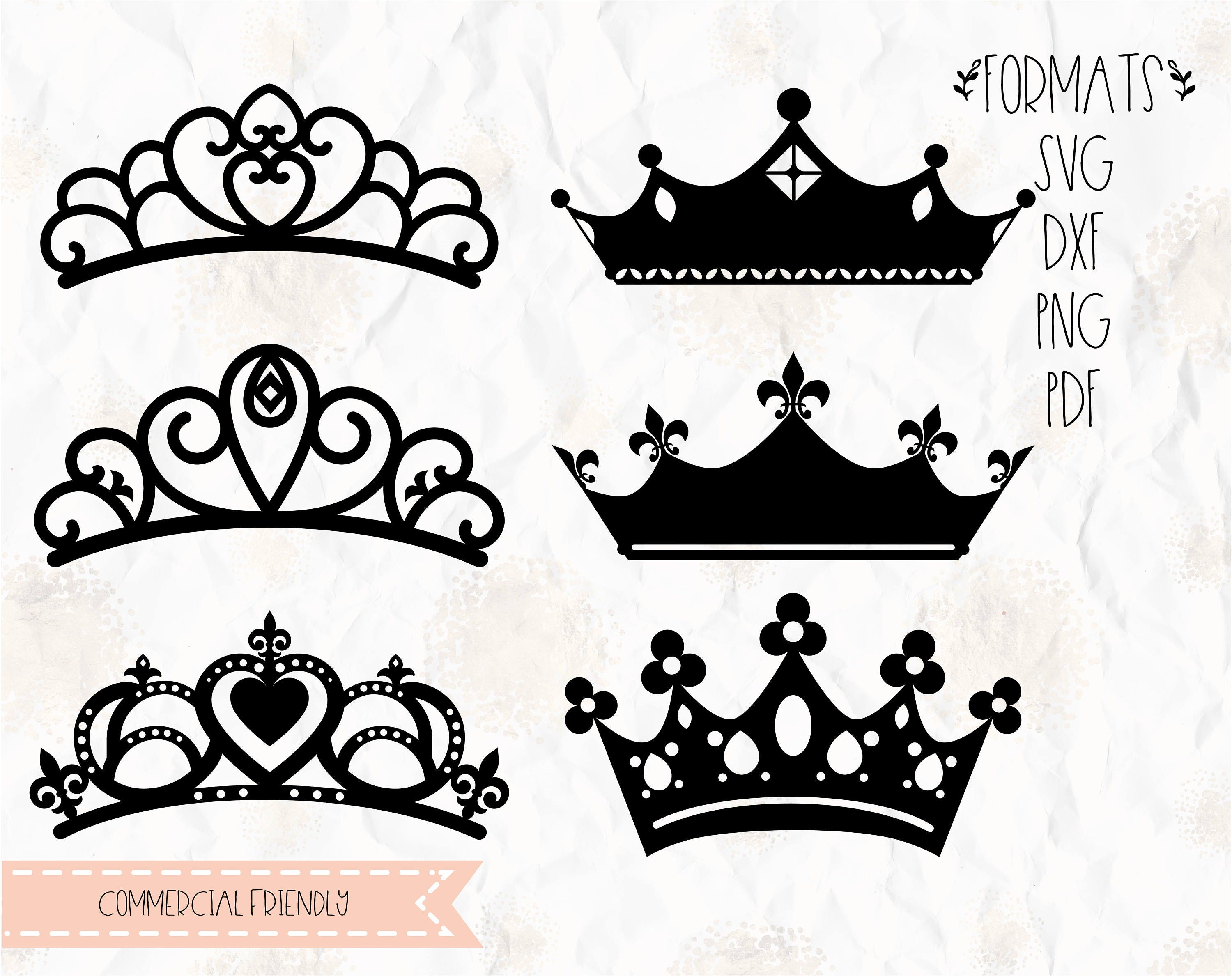 Tiara, Crown, princess, birthday SVG, PNG, DXF format cricut ...