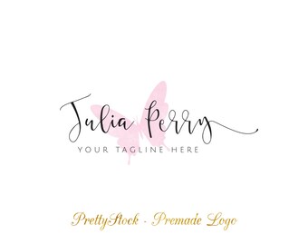Logo, Logo rose, Script Logo, Logo féminin, photographie Logo, création de Logo, Logo personnalisé, Blog Logo, Logo manuscrite de papillon