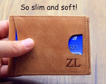 Men's Leather Wallet; Custom Money Clip; Personalized Wallet; Money Clip wallet; Mens Personalized Leather Money Clip; Christmas Gift