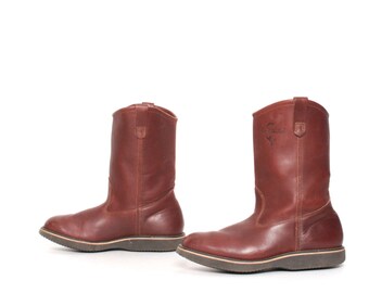 men's size 8.5 RANCH brown leather ENGINEER 70's mid calf HUNTING boots