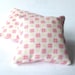 Set of two miniature throw pillows, Romantic floral mini pillows 1:6 scale, Dollhouse miniature cushions, pink flowers fashion doll decor