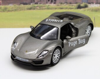 Wedding Day Personalised Car Name Page Boy Usher Best Man Ring Bearer Name Gift Boys Toy Porsche 918 Spyder Wedding Car Model Boxed Present