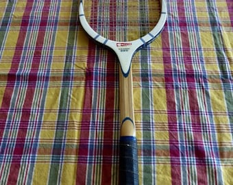 Vintage Garcia Cragin 360 Wood Tennis Racquet Leather Grip Excellent Condition Strata Bow