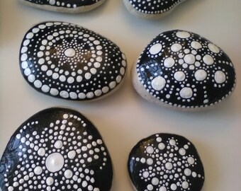 Hand painted pebbles series