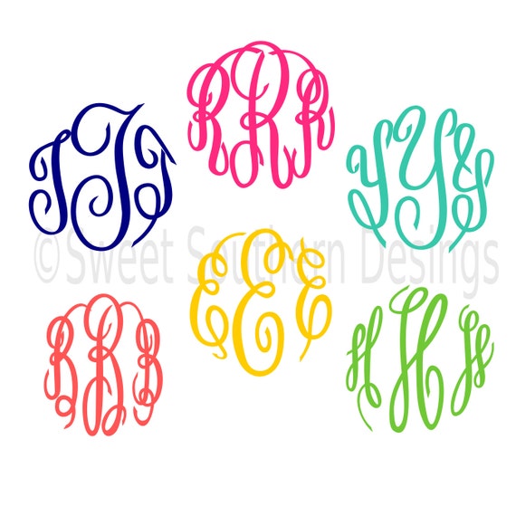 Download Master Circle Monogram Font Script Cursive font SVG DXF EPS