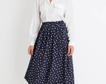 80 Navy Dot Skirt L