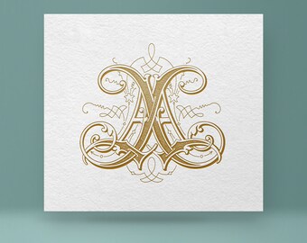 Digital monogram AA | Wedding Monogram AA