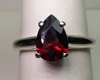Natural Garnet Sterling Silver Ring 2.43 ct Size 7