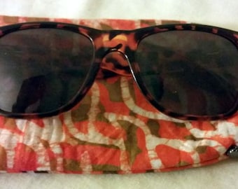 African Batik Fabric Eyeglass Case, Sunglass Case, Eyewear Case