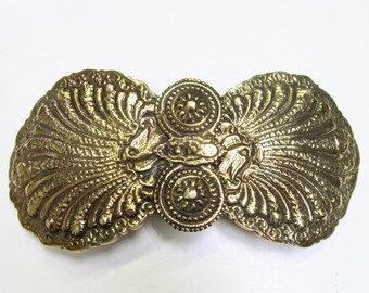 Vintage 1980s Giant Brass Peacock Statement Belt Buckle / Unisex