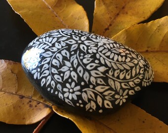 Painted Stone: Starflower & Vine