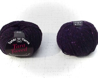 Tahki Yarns, Tara Tweed Yarn, Purple Destash Yarn