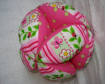 Ladybugs and Butterflies Easy-Catch Baby/Toddler Clutch Ball - Baby Shower Gift