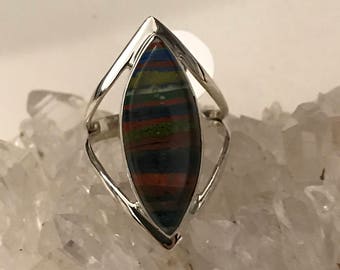 Rainbow Calsilica Party Ring Size 10