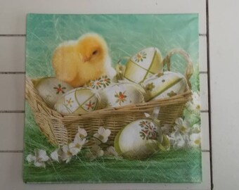 set of 2 napkins papierserviette chick with eggs