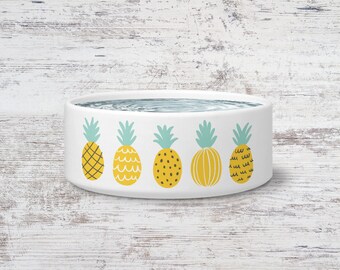 Pineapple Pet Bowl Small or Large Dog Bowl Ceramic Cat Bowl Dish Pet
