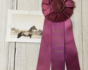 Horse Show First Place Prize Ribbon Vintage Award