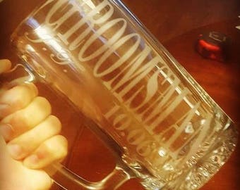 Custom etched beer mugs - Groomsmen gift
