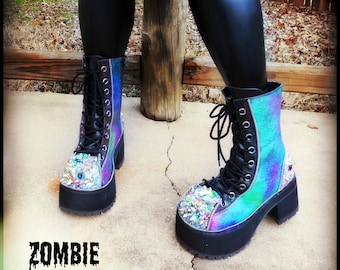 Platform "Acid" Crystal Boots