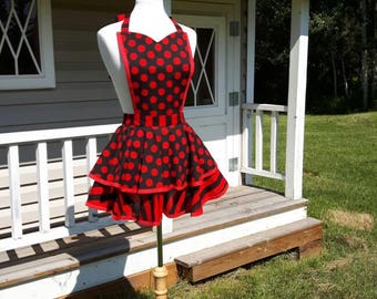 Stripes and Dots Tiered Apron