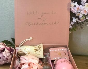 Large Bridesmaid Proposal Keepsake Box Sturdy Rose Gold Bridesmaid Proposal Box Wedding Party Gift Box Will You Be My Bridesmaid