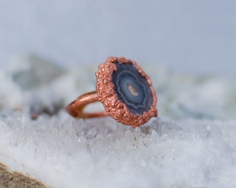 Electorformed Amethyst Stalactite Ring