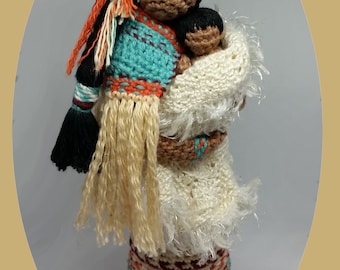 Elegance KEARA Crochet Pattern. Gentle Embrace MOD pattern. Native American Amigurumi Doll. Cubby House Crochet by Veronica McRae