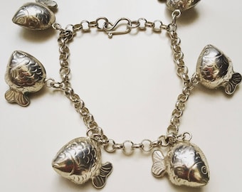 New silver 925 lucky fish charm bracelet