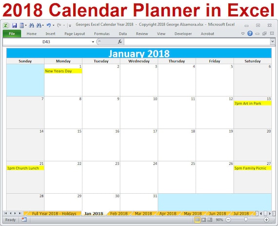 Year Calendar On Excel : Calendar year printable excel template monthly Year Calendar On Excel : Calendar year printable excel template monthly