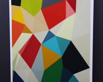 Original australian geometric art original print local artist poster unframed