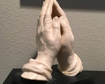 BIG Life size sculpture praying hands a santini mid century art modern religious art