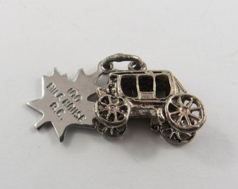Stagecoach to the 100 Mile House in British Columbia Canada Sterling Silver Charm or Pendant.