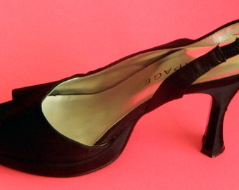 Rampage Black Satin Sling Back now reduced 20 percent