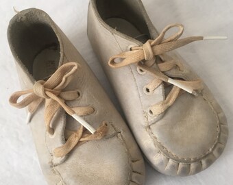 vintage LEATHER BABY SHOES dolls Gs2b-258