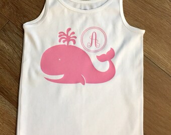 Monogram initial whale tank top