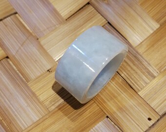 Jadeite ring band 翡翠 icy white grade A