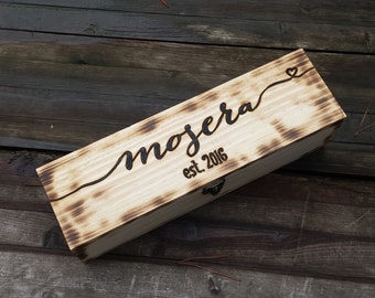Personalized Rustic wooden Wine box, Country Rustic wood wine box, wedding wine box, wedding shower gift, bombshell pro, anniversary gift