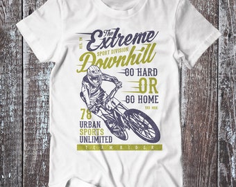 Extreme Downhill , Downhill Bike Tee , Bicycle T-shirt , Bike Shirt